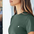 thumbnail image 5 of Dalix Lil Heart Cropped Tee Lightweight High Waisted Short Sleeve Summer Shirt Womens in Pine XL X-Large, 5 of 5