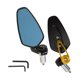 thumbnail image 1 of Espejos retrovisores universales ajustables para motocicleta Unique Bargains, espejo lateral retrovisor de aluminio, 1 juego, tono negro dorado, forma prismática M6, 1 of 7