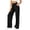 Black, variant on Wide Leg Pants for Women Elastic Waist Textured Flowy Pants Casual Baggy Drawstring Pants with Pockets,White