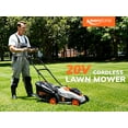 thumbnail image 4 of 20V 13'' Cordless Lawn Mower, Multi-Functional Grass Cutter with 4.0Ah Battery, 5 Adjustable Height Settings, Durable Manganese Steel Blades, Easy to Use for Small Lawn, 4 of 13