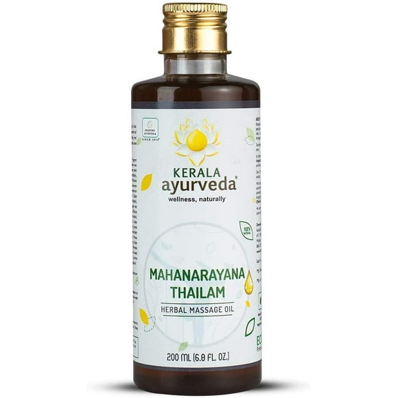 Kerala Ayurveda Mahanarayana Thailam - Ayurvedic Massage Oil - Soothes Sore Muscles, Supports Normal Integrity of Joints & Muscle Flexibility, and Balances Vata, 6.8 Fl Oz