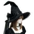 thumbnail image 7 of Hsqqdc Gothic Lace Witch Hat Velvet Pointed Hat for Halloween Party, 7 of 7