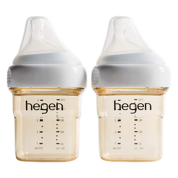 Hegen Baby Bottles Anti Colic Baby Bottles Wide Neck Breastfeeding System 5 oz with Slow