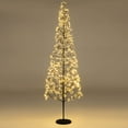 thumbnail image 2 of Costway 7 FT Lighted Alpine Tree with 2100 White Light LED Lights,Weighted Base for Party, 2 of 10