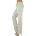 thumbnail image 5 of ToBeInStyle Women's Cozy Linen-Cotton Blend Heather Dye Pants - Taupe - Large, 5 of 7