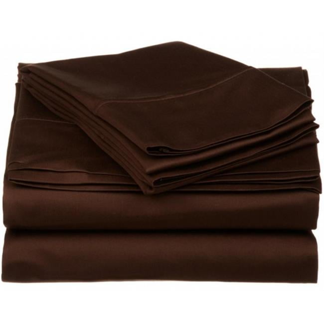 530 Thread Count Egyptian Cotton Twin XL Sheet Set Solid Chocolate Walmart Canada