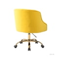 thumbnail image 2 of Swivel Office Task Chair Swivel Rolling Computer Velvet Fabric Gold Legs Makeup Vanity Chairs Adult Office Yellow, 2 of 9