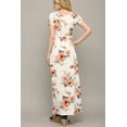 thumbnail image 3 of Made by Johnny Women's Short Sleeve Loose Plain Casual Long Maxi Dresses with Pockets XS WHITE_FLORAL, 3 of 6