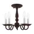 thumbnail image 4 of 5011-01 Livex Lighting Williamsburgh - 5 Light Convertible Mini Chandelier in Traditional Style - 13 Inches wide by 11 Inches high-Antique Brass, 4 of 7