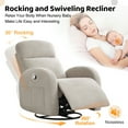 thumbnail image 4 of Aemeios Chenille Swivel Rocker Glider Manual Recliner Nursery Rocking Chair with Double Pockets, Camel, 4 of 6
