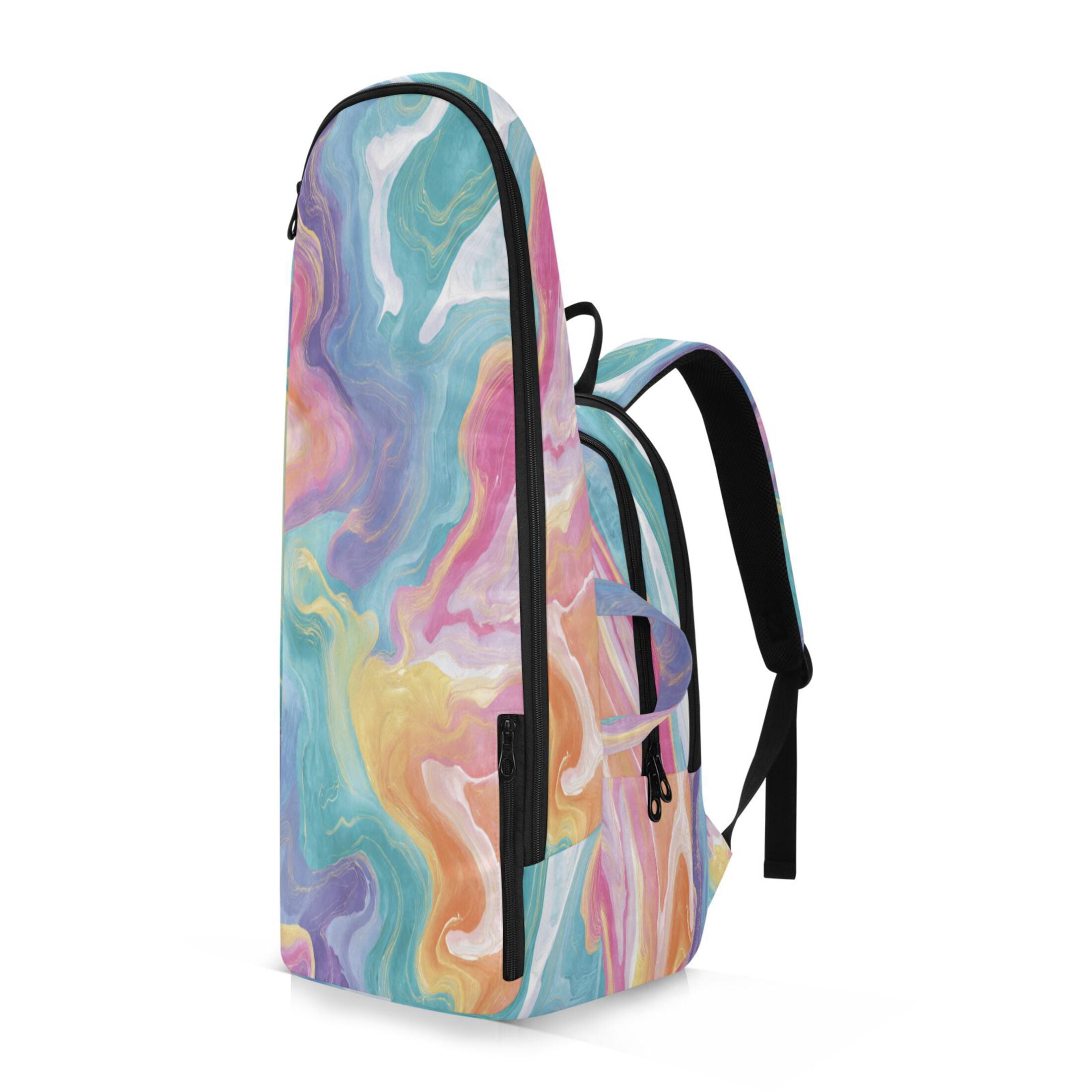 2 Racquet Holder Tennis Backpack Tennis Racket Covers Gym Bags Rainbow-colored Twists