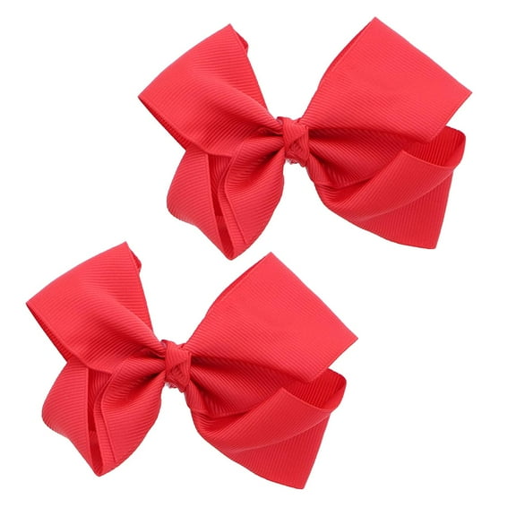 MKBL 3 Inch Grosgrain Bow for Little Girls- Set of 2 (Red)
