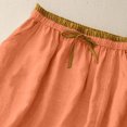 thumbnail image 6 of Busydd Women's Cotton Linen Skirt with Pockets Summer Beach Solid Color Elastic Waist Midi Skirt Comfortable Drawstring Slit Hem Long Skirts L, 6 of 9