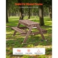 thumbnail image 2 of VEVOR Kids Picnic Table with Umbrella, 3-in-1 Sand & Water Table, Outdoor Wooden Table and Bench Set with 2 Trays, 4-People Patio Dining Furniture for Garden, Backyard and Porch (Walnut), 2 of 9