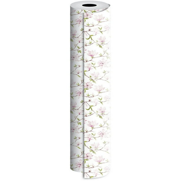 JAM Paper Industrial Bulk Wrapping Paper, 1/Pack, Magnolia Gift Wrap