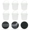 thumbnail image 4 of ColoMX 6 piezas de cubo transparente con cubo de comida para tapa para helado té de té fruta de té yogurt 1l, 4 of 8