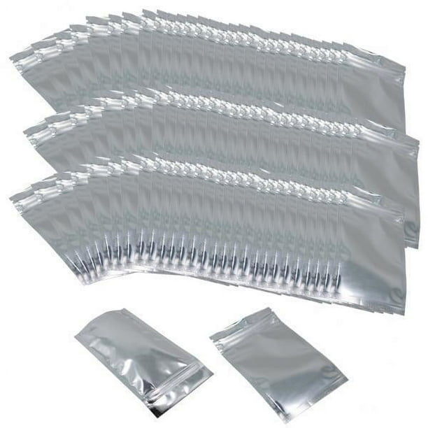 2-6 paquetes 100 piezas Matte resellable zip mylar bolso bolsas de almacenamiento de alimentos 8.5x14cm 3 piezas