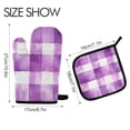 thumbnail image 2 of Yayeee Oven Mitts and Pot Holder Set of 2 Heat Resistant Kitchen Gloves Baking Hot Pad, Purple and White Pattern, 2 of 5