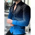 thumbnail image 1 of Camisas de celosía, camisas de moda para hombres, camisas hawaianas de manga larga, blusas de playa cubanas, ropa para hombres, camisas de cuello vuelto, ropa de calle, 1 of 6
