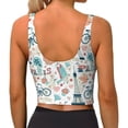 thumbnail image 3 of Lsque Eiffel Tower Printed Women'S Sports Bra, Compression, Moisture Wicking, High-Impact Sports Bra For Women,Supportive sports bra-Small, 3 of 9