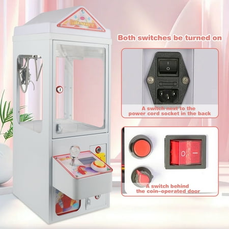 JORUGUNA Mini Claw Crane Machine 110V Metal Case Bar Candy Toy Catcher Shake-Proof ( non charger, no test)
