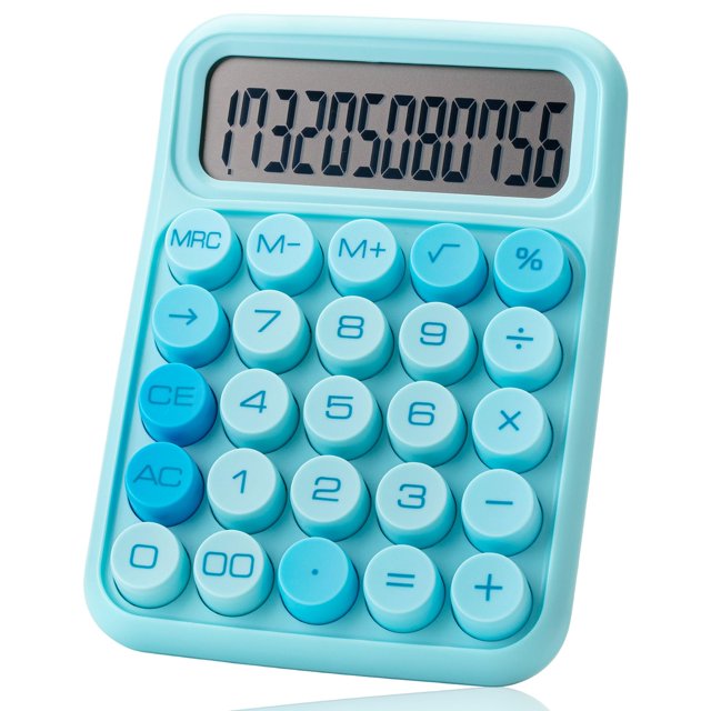 Interruptor mecánico Calculator Mr. Pen de 12 dígitos con pantalla LCD, color azul