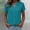 Blue, variant on Button Shirts for Women Summer Cotton Linen Casual Tops Short Sleeve Blouses Solid Color V Neck T Shirts Plus Size Tops
