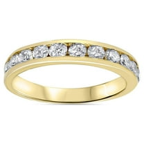 Pompeii 1Ct Round Cut Channel Set Diamond Wedding Women's 14k Yellow Gold Ring (G/H,I1)