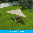 thumbnail image 2 of Coolaroo Ready to Hang Outdoor Sun Shade Sail Triangle 90% UV Block Protection for Backyard, Garden, Patio, Playground, 16'5" Triangle, Pebble, 2 of 7