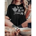 thumbnail image 1 of Camiseta De Mujer Camiseta De Verano Para Mujer Para Viajes En La Calle TrabajoWomen's Casual Graphic Tee with "He Left the 90s to Rescue Me" Print - Short Sleeve, Round Neck, Stretchy Polyester Ble, 1 of 6