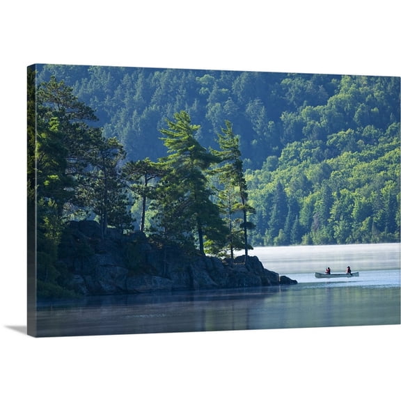 Great BIG Canvas | "Canoeing On Lake Of Two Rivers, Algonquin Provincial Park, Ontario, Canada" Canvas Wall Art - 30x20