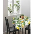 thumbnail image 3 of Lemon Flower Square/Round Tablecloths 54x54,Summer Yellow Green Plant Watercolor Table Cloth Table Cover Indoor/Outdoor Tabletop Decor for Wedding Holiday Party Dinner Baby Shower, 3 of 7