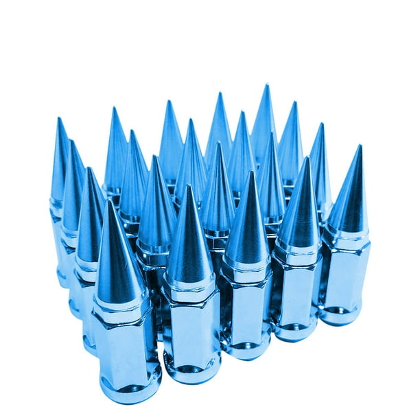 20 Set Blue 2pc Spike Extended Lug Nuts M12x1.25 Conical Seat Hex 3/4