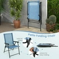 thumbnail image 5 of Costway 4pcs Patio Portable Armrests Chair Folding Sling Back Chair Blue, 5 of 8