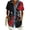 #094-Black, variant on TaTaai Womens Short Sleeve Button Down Shirts Casual Denim Look Collared Blouses with Allover Print Loose Fit for Summer 1-Pack Gift