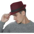 thumbnail image 4 of YooGuoGuo Trilby Fedoras Panama Jazz Hat Short Brim Bowler Hat for Men/Women, 4 of 6