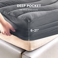 thumbnail image 5 of Sleep Zone Twin Size Cooling Mattress Topper, Premium Zoned Cool Mattress Pad Cover, Padded Mattress Protector Breathable Washable, Deep Pocket 8-21" (Gray, Twin), 5 of 7