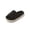 Black, variant on Women’s Multi Band Fluff Open Slides, Soft Plush Wide Fit Indoor Slippers, Three Strap Summer Home Sandals White