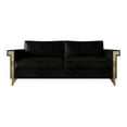 thumbnail image 2 of Castle Place Comtemporary Glam Velvet Upholstered Sofa, Black, 2 of 7