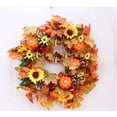 thumbnail image 1 of Corona de otoño para puerta delantera, corona de calabaza artificial de 14 pulgadas con hoja de piña y bayas, corona de Halloween, día de Acción de Gracias, Halloween, decoración de pared para colgar en interiores o exteriores brillar Electrónica, 1 of 3