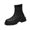 Black, variant on Womens Stretch Knit Sock Ankle Boots, Round Toe Platform Lug Sole Slip On Booties, Fashion Thick Sole Short Boots Anti-Slip Casual Short Boots