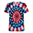 thumbnail image 4 of NuoCaiYun Men Casual Fashion Tie-Dye Print Round Neck Pullover Fitness Sports Short Sleeve T Shirt Blouse, 4 of 5