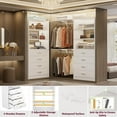 thumbnail image 3 of Homieasy 3.55FT Closet Organizer System with 8 Wood Drawers and 6 Shelves, Modular Walk-in Closets Storage Unit for Walk-in Closet, Bedroom, White(2 Packs), 3 of 8