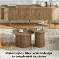 thumbnail image 6 of Merluxy 70" Mid Century TV Stand with Tambour Door & Wood Legs, Dust-Proof Storage Cabinet, Brown, 6 of 8