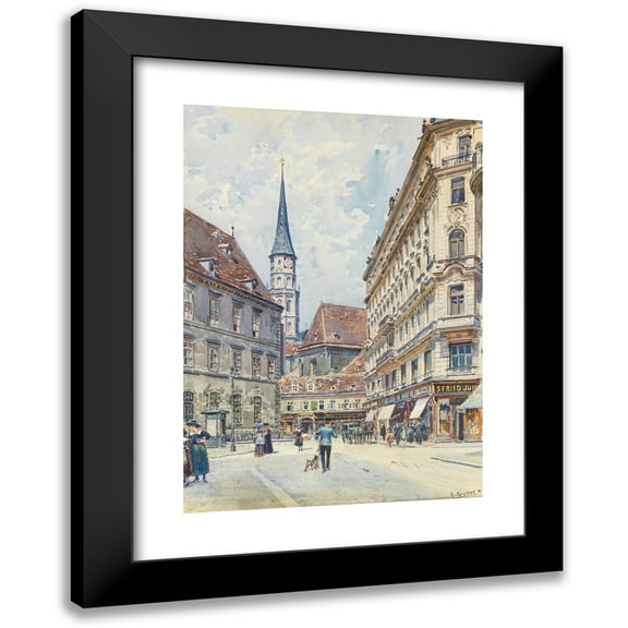 Ernst Graner 11x14 Black Modern Framed Museum Art Print Titled - Stallburggasse