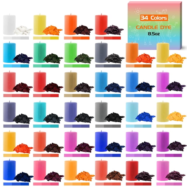 Cera para velas Dye YRYM HT de 34 colores, 240 ml, 8.5 oz