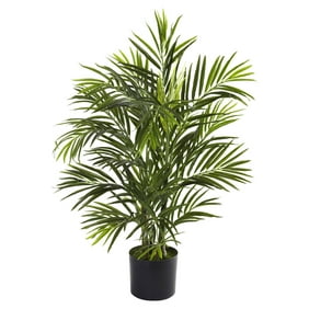 Nearly Natural 4 Ft Artificial Golden Cane Palm Tree Walmart Com