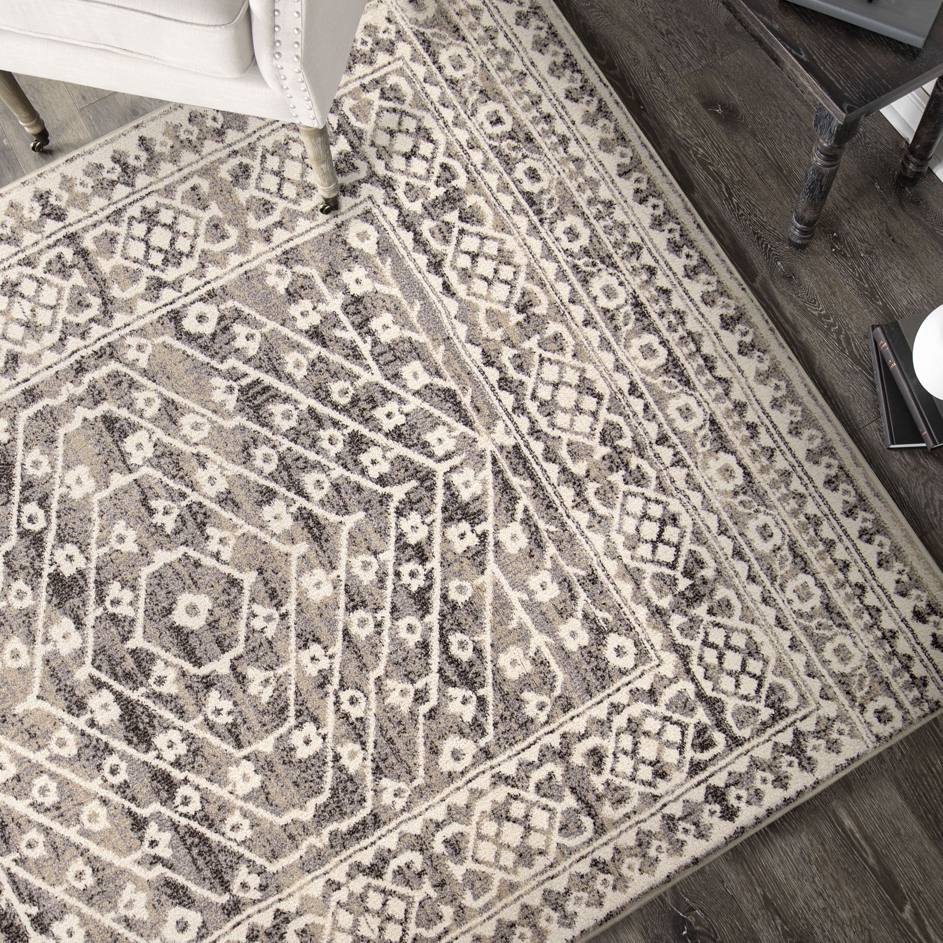 My Texas House Delilah 9' X 13' Light Grey Geometric Area Rug