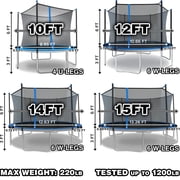 Sportspower TruJump 12ft Trampoline with Safety Enclosure, Jump Mat , Ladder (Green), ASTM