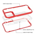thumbnail image 4 of for iPhone 15 Pro Case, Support Wireless Charging, Crystal Clear Case Protective Shockproof Bumpers, Not Yellowing Slim Cover for Men Women Hybrid 2 in 1 Military Drop Protection Case,Red, 4 of 6